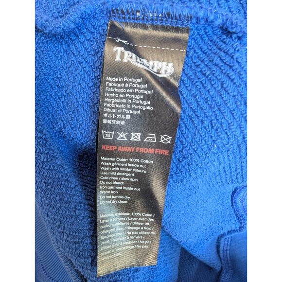 Triumph Motorcycles Radial Sweatshirt Mens XL Cobalt Blue Crew Neck LSWS2451 NWT - Picture 5 of 5